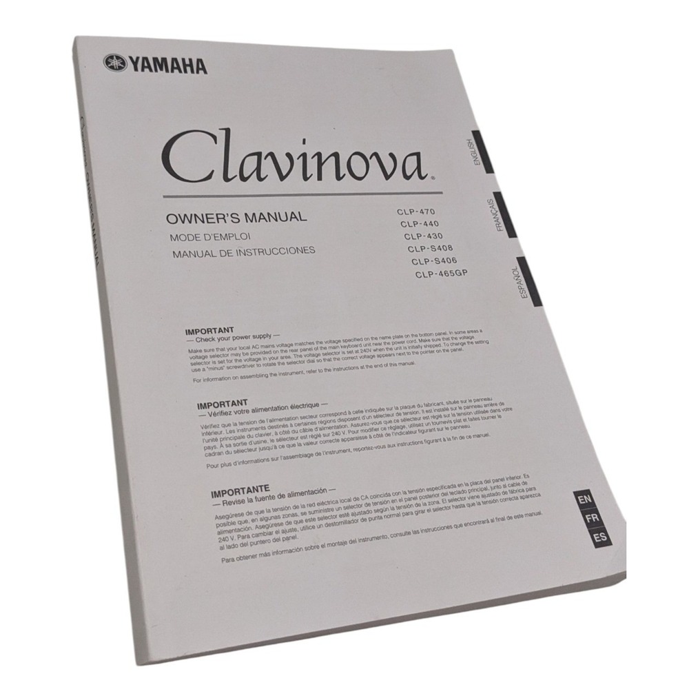 Yamaha Clavinova Owners Manual CLP-470 CLP-440 CLP-430 CLP-S408 S406 CLP-465GP